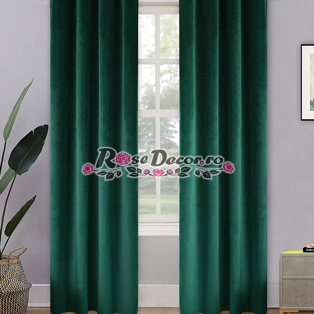 Draperie Catifea Uni Verde-Smarald