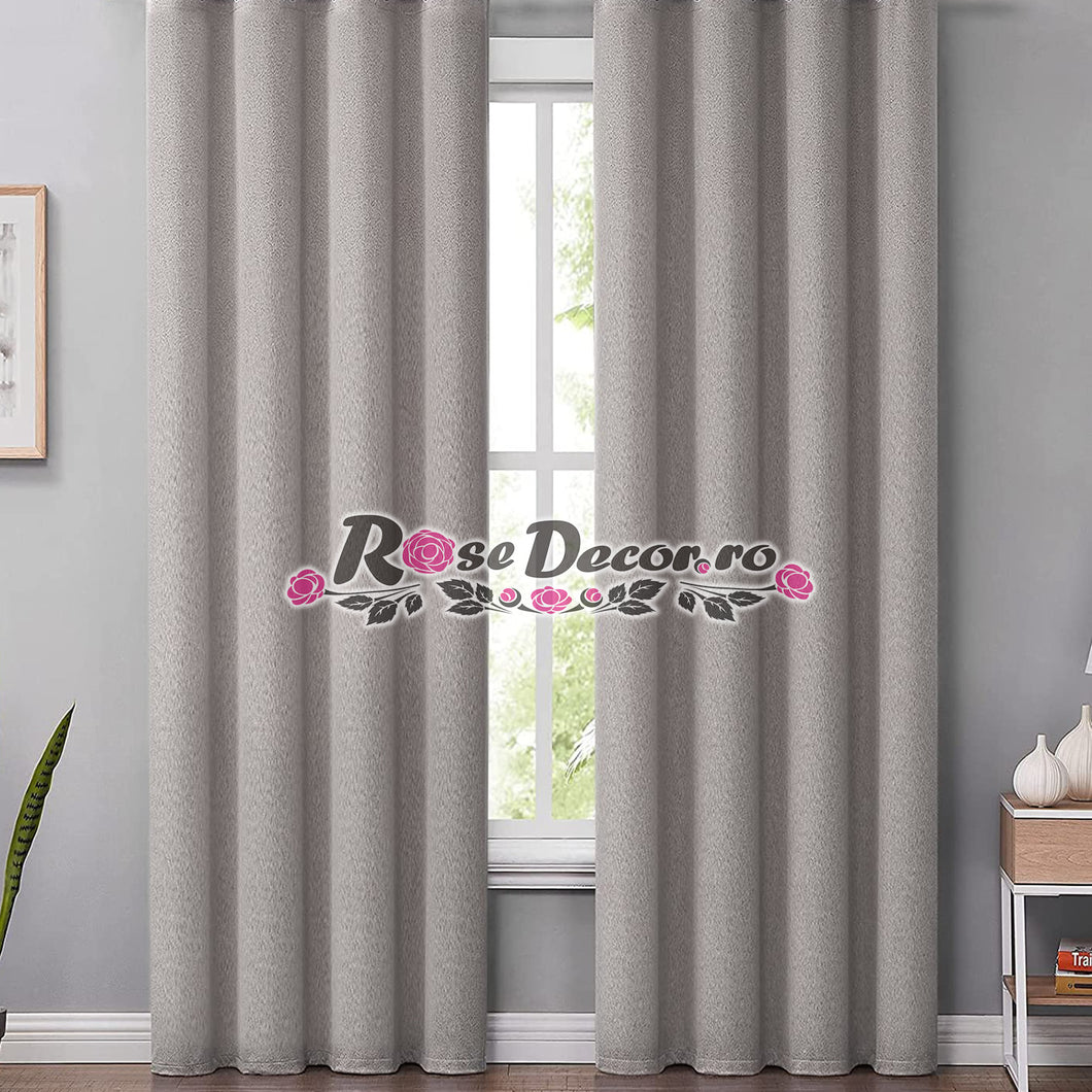 Draperie Blackout Uni Rustic Bej-Deschis