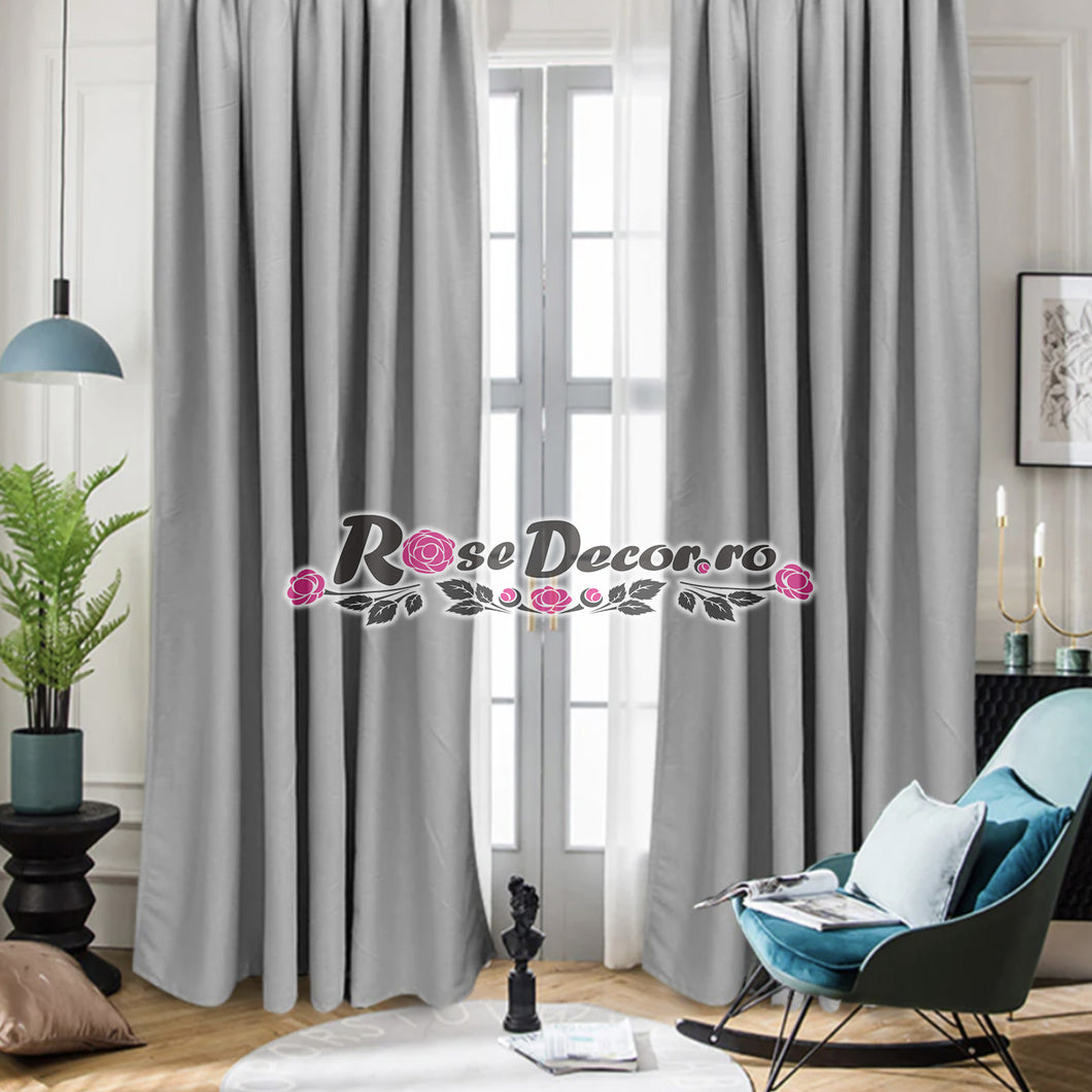 Draperie EMY Catifelat, Gri-Deschis