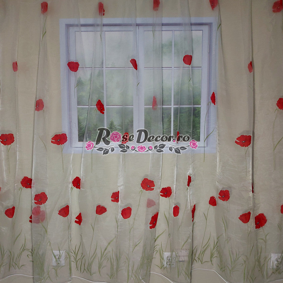 Perdea Voal Organza Flori 03